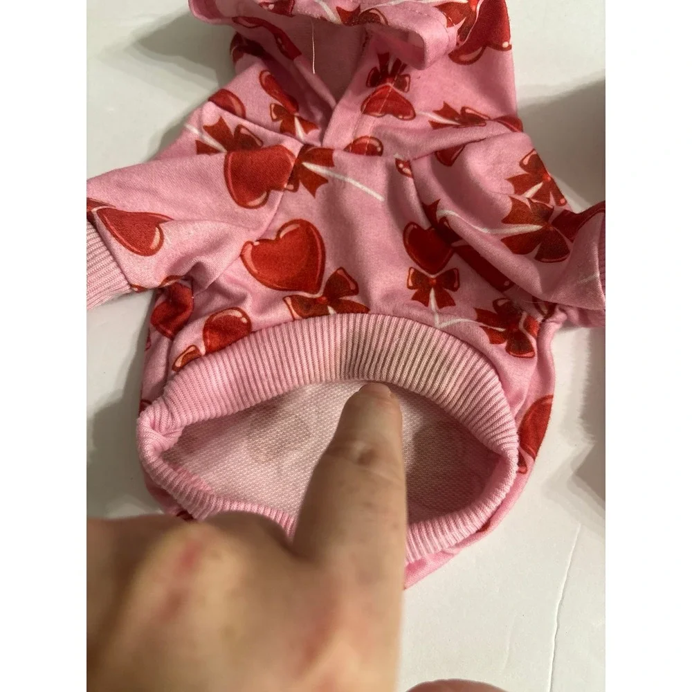 Dog Heart Shirt Bundle (XXS) Tea Cup Size, Valentines, Pink, Heart Lollipop, Fuz